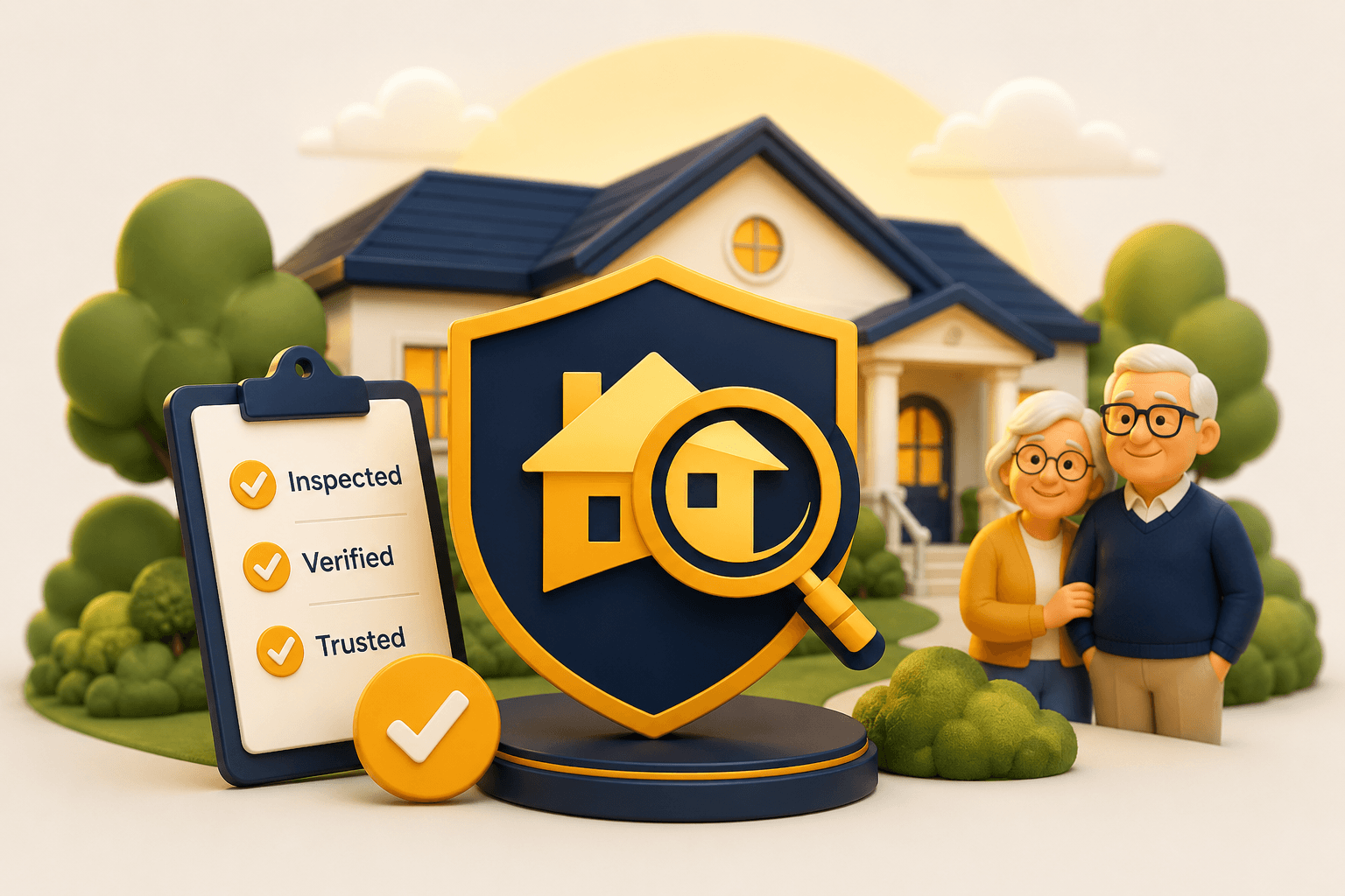Senior home verification illustration